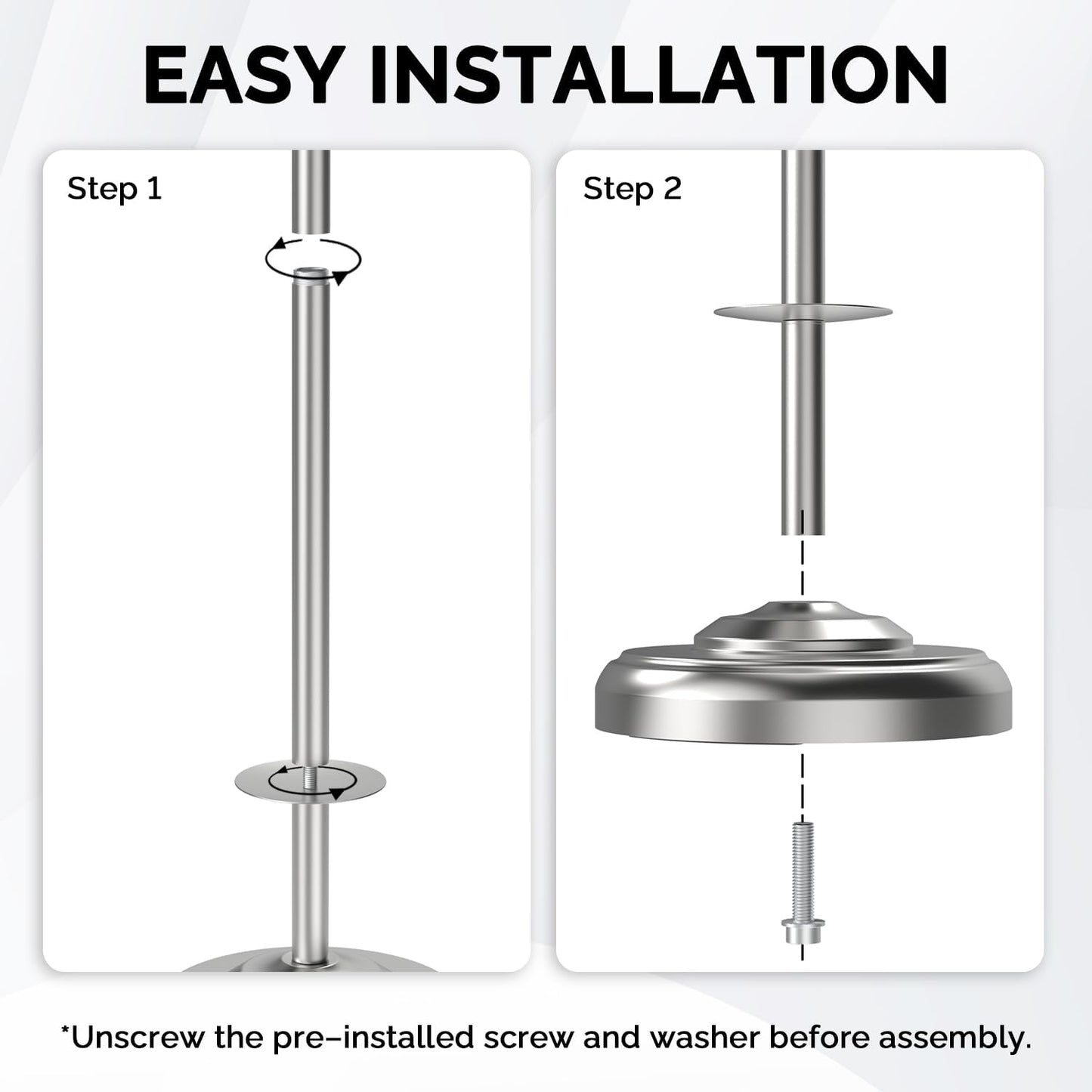 Brushed Nickel Free Standing Toilet Paper Holder with Pivoting Design & Weighted Base
