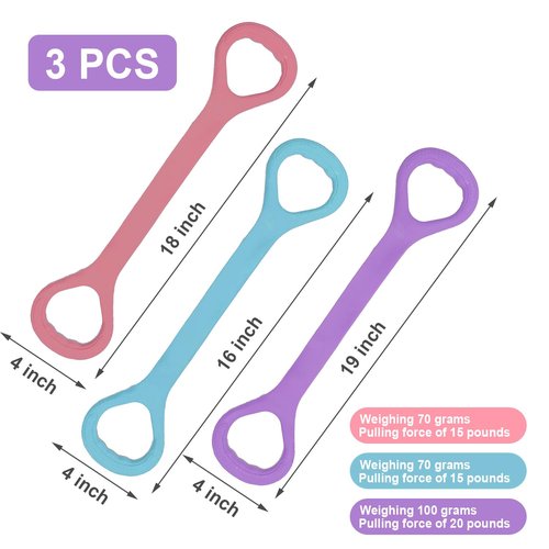 Figure 8 Fitness Resistance Band, Arm Back Shoulder Exercise Elastic Rope Stretch Fitness Band, Exercise Equipment for Yoga, Pilates,Physical Therapy,Stretching(3 Pack)