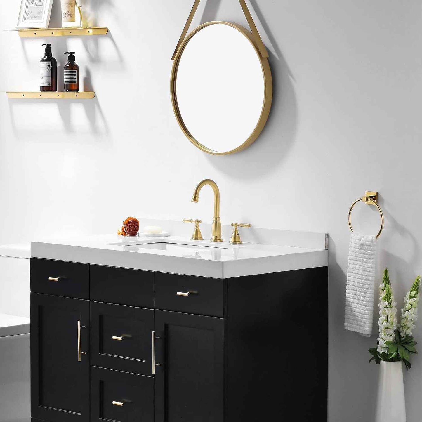 Oil Rubbed Bronze Widespread Bathroom Faucet Set with Valve & Drain - Phiestina WF017-4-ORB
