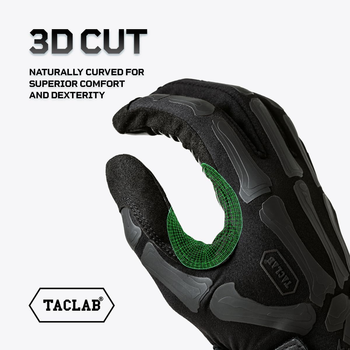 TACLAB Patrol Reaper Warm Skeleton Gloves - Flexible Grip for Hiking, Hunting & Outdoor Activities | 295GSM