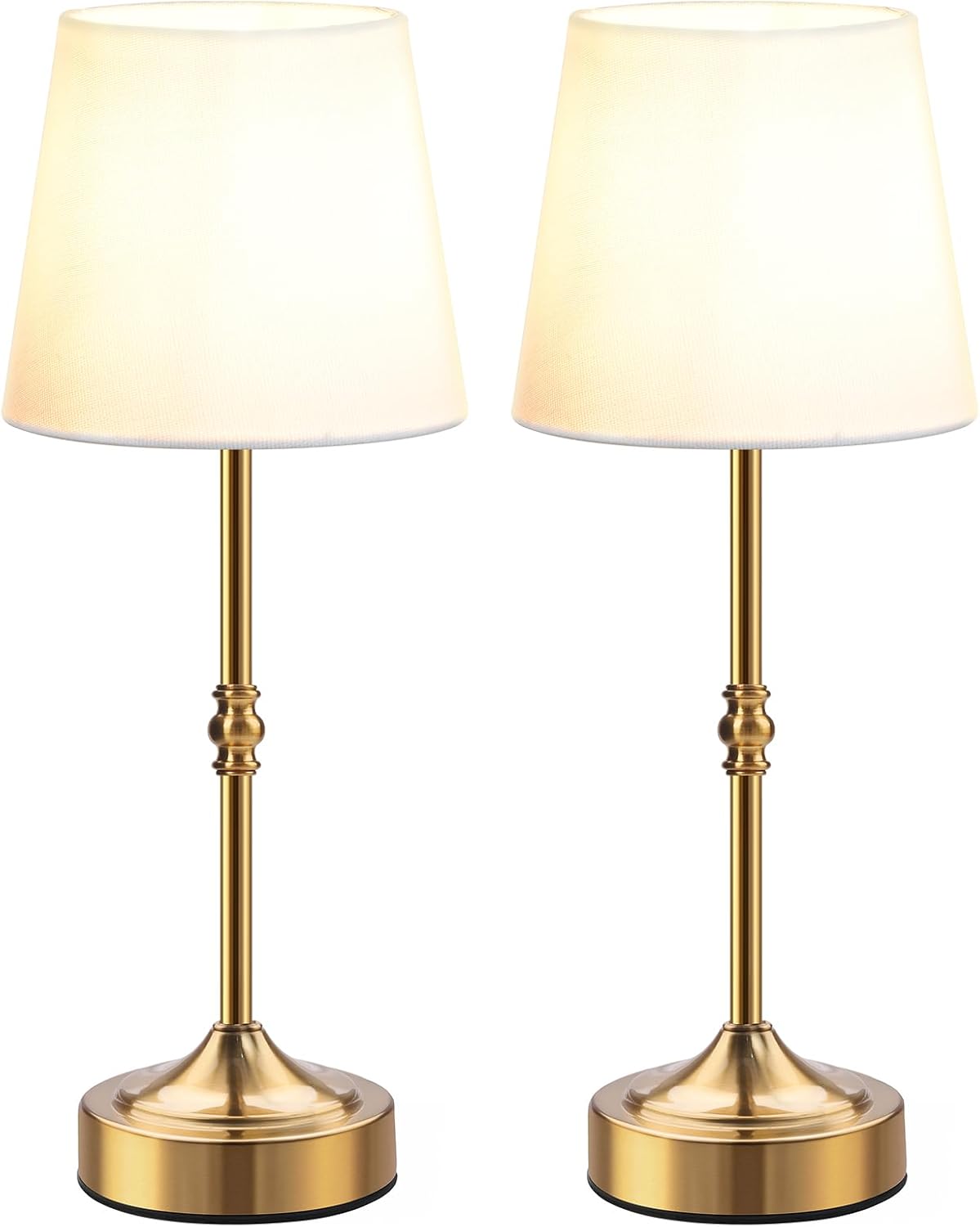 Rechargeable Cordless Touch Table Lamp - 5000mAh Battery, 3-Level Dimmable, Portable Brass Night Light for Home & Patio
