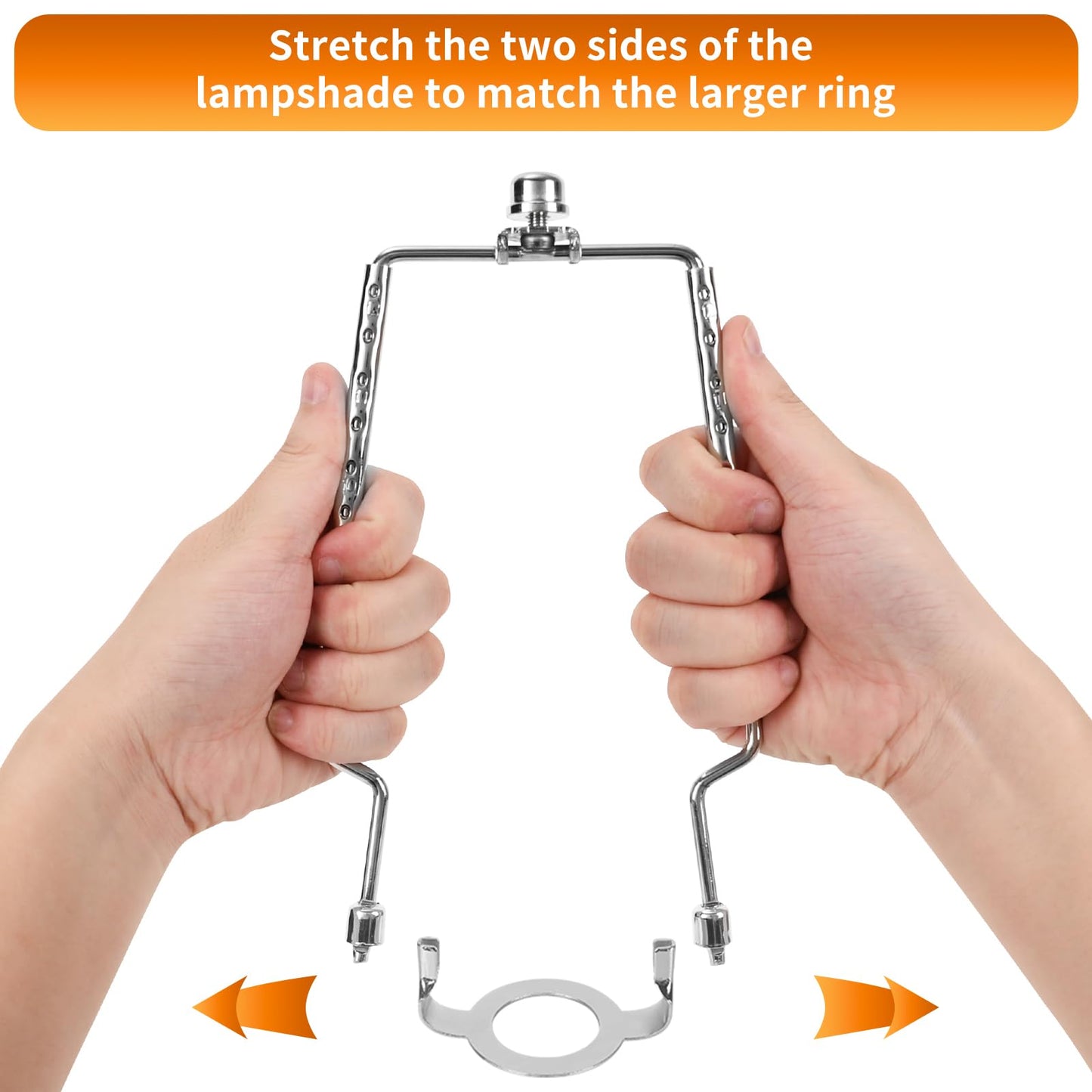 Lamp Harp Kit,Adjustable Lamp Shade Holder, harp and finial for lamp,Lamp Shade Holder Fits 8 9 10 11 12 inch Shades, with Lamp Rod and E14 E26 E27 Light Base UNO Fitter Adapter Converter Finial Set