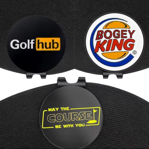 Golf Ball Marker Set 3-Pack with Magnetic Clip | Bogey King, Golfhub, May The Course Be with You | Great Golf Gift
