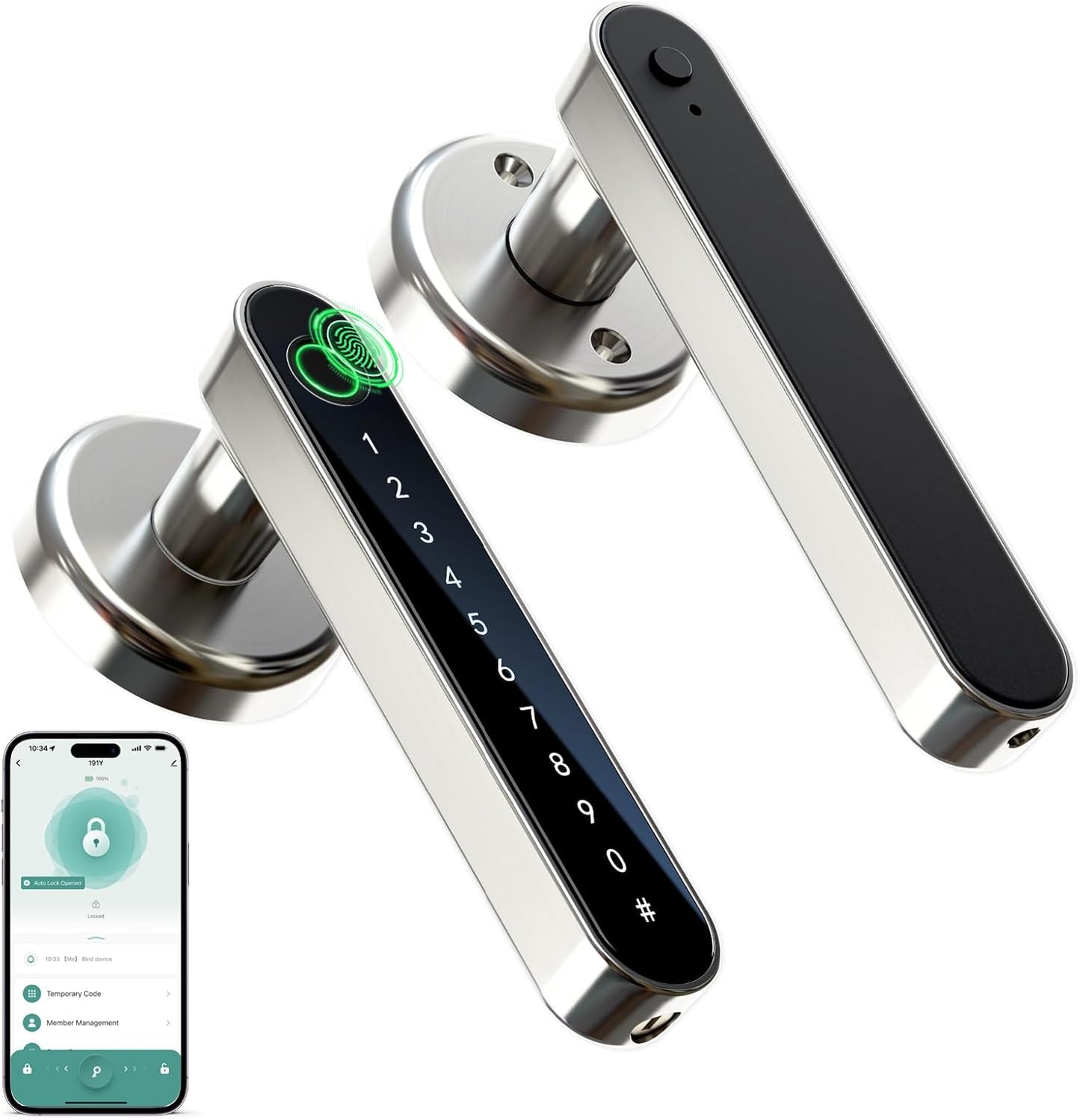 Smart Fingerprint Door Lock with Keypad - Keyless Entry Lock for Home & Office