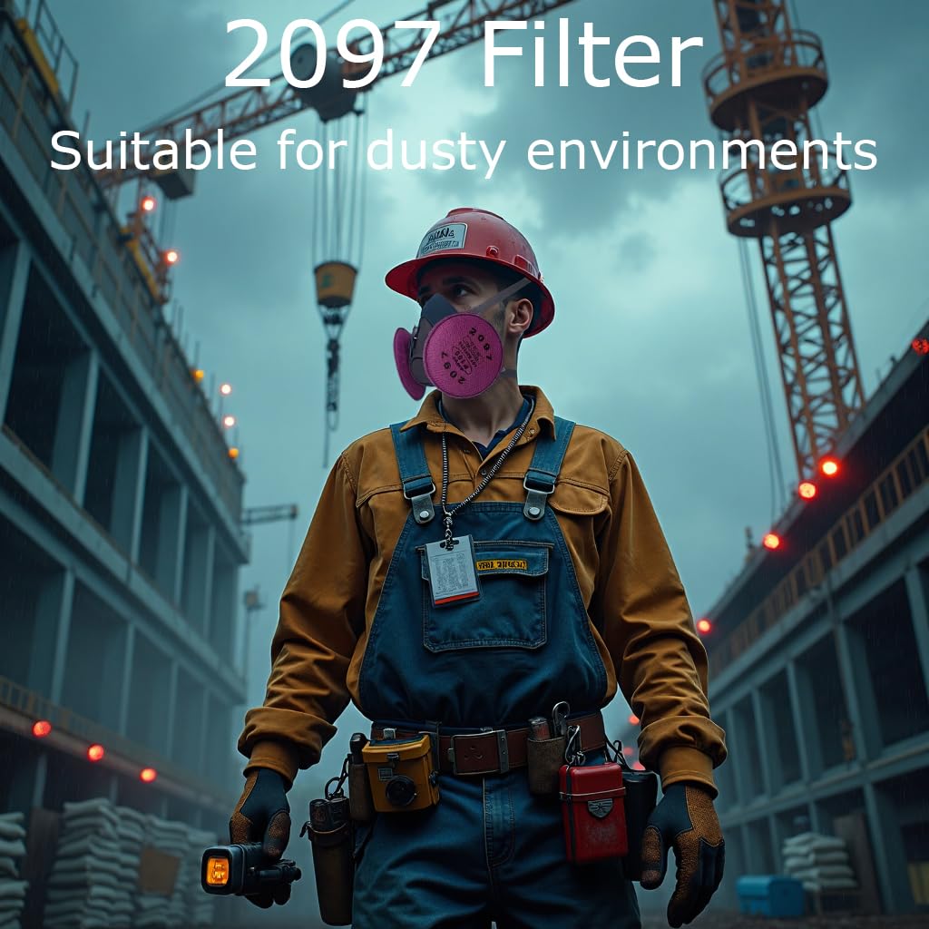 Amonanak Respirator Mask with 2097 Filters, Paint Mask Reusable Welding Face Respirator Mask 2 pack