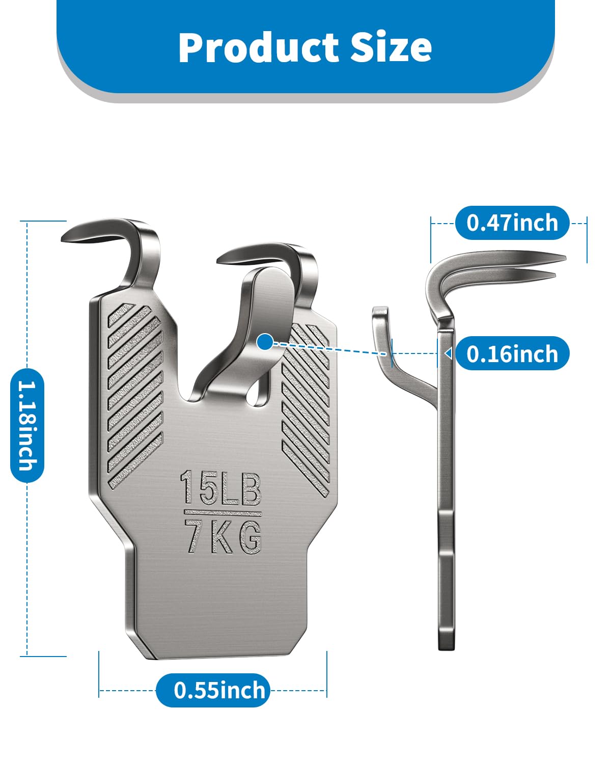 15 lb Drywall Picture Hangers with Claw: 15 Pack Heavy Duty Steel Picture Hanging Hooks - No Damage Sawtooth D-Ring Wire Kit Hanger for Room Office Decor Wall Art Mirror Photo Poster Frame