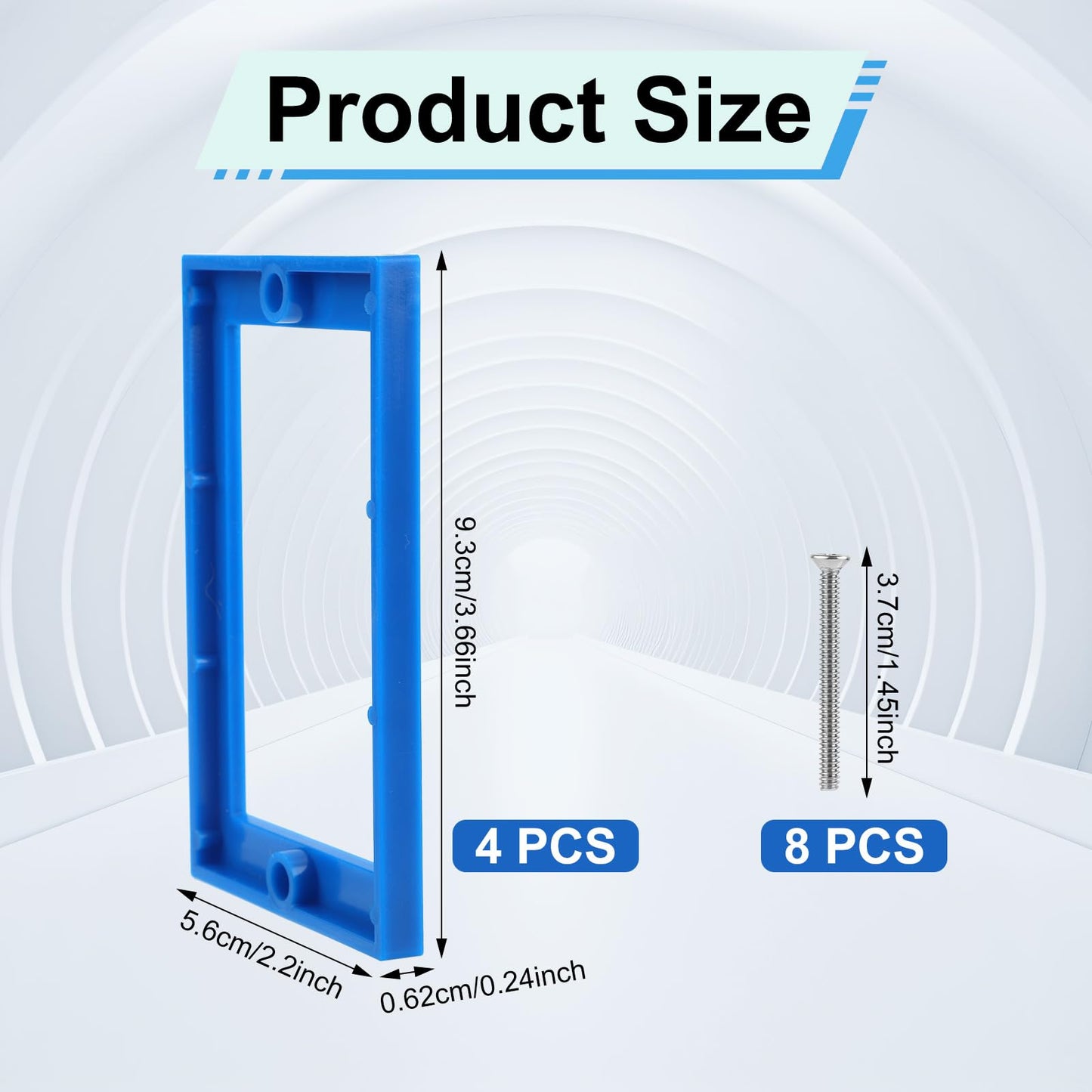 4pcs Electrical Box Extenders, 1/4" Receptacle Outlet Box Extenders Single Gang Extender with 8 Screws Outlet Extender for Electrical and Power Socket Switch (Thin Style)