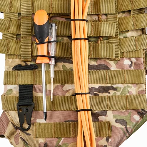 Molle Attachments 15 Pack - Tactical Gear Holder Clip - Black