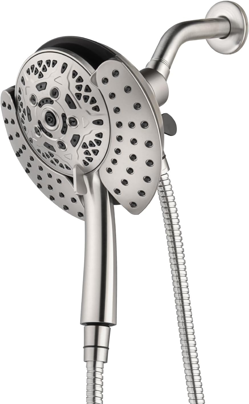 2.5GPM 7.2" Rainfall & Handheld Shower Head Combo with 60" Stainless Steel Hose