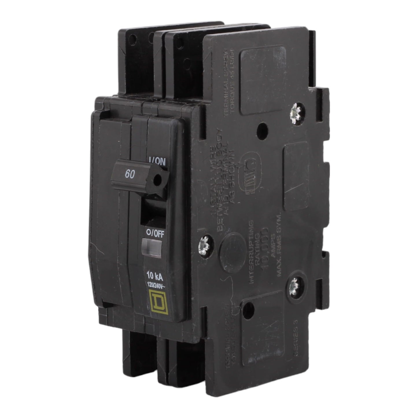 SCHNEIDER ELECTRIC QOU260 Miniature Circuit Breaker 120/240V 60-Amp LD CTR Hom Mlo 240V 125A 1 Ph 4SP Nema3R