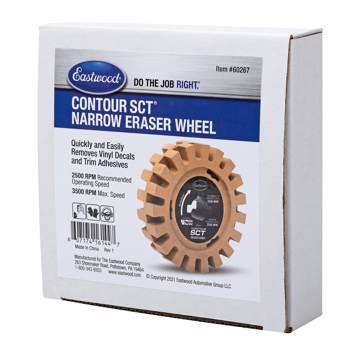 Eastwood Contour SCT Surface Conditioning Tool Narrow Eraser Wheel for Removing Vinyl Decals and Graphics