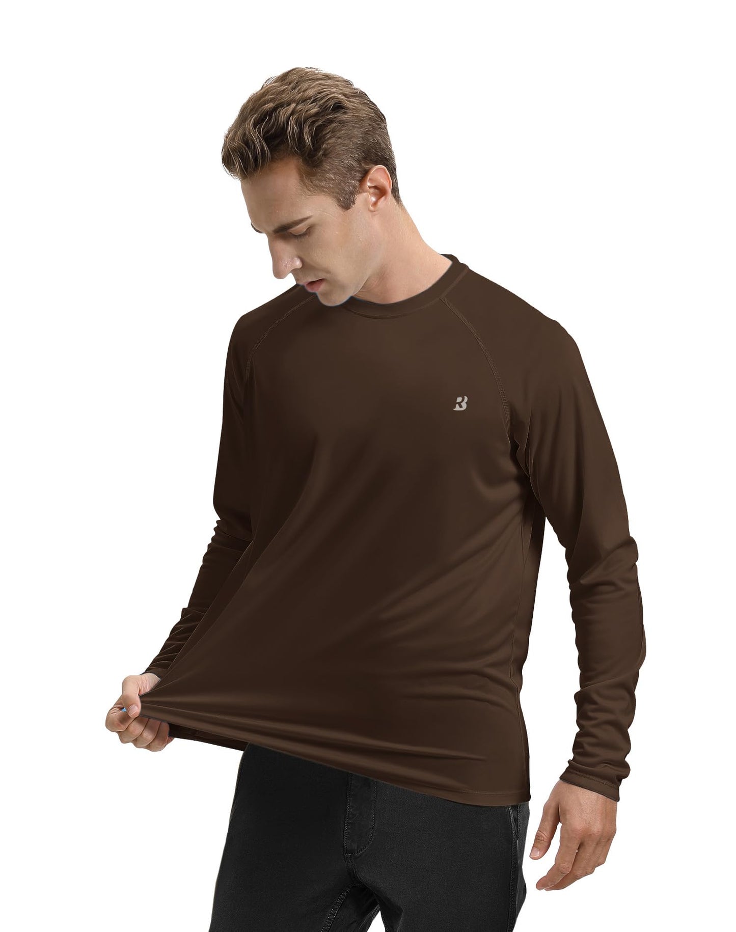 Roadbox Mens UPF 50+ Long Sleeve SPF Diving Rash Guard UV Sun Protection Shirts for Outdoor Fishing Hiking Swimming Running