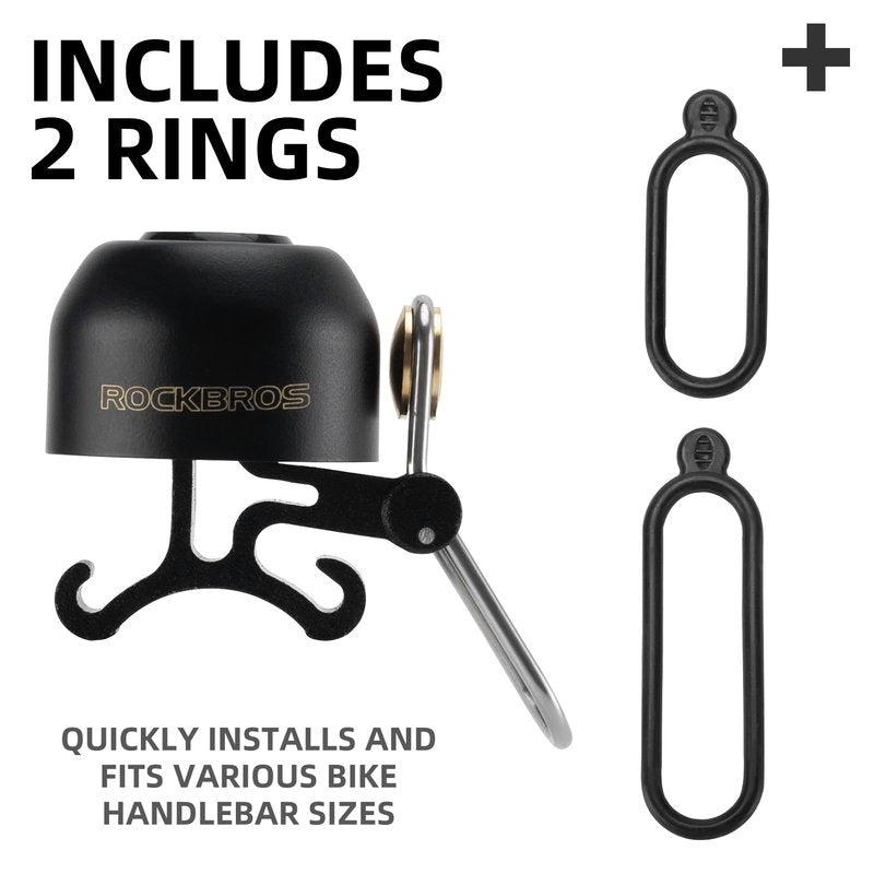 ROCKBROS Bike Bell Classic Bicycle Bell,Loud Sound 100dB Bike Bells for Adults Kids, Fit for 0.87-1.34in Bicycle Handlebars,Road Mountain Bike Accessories
