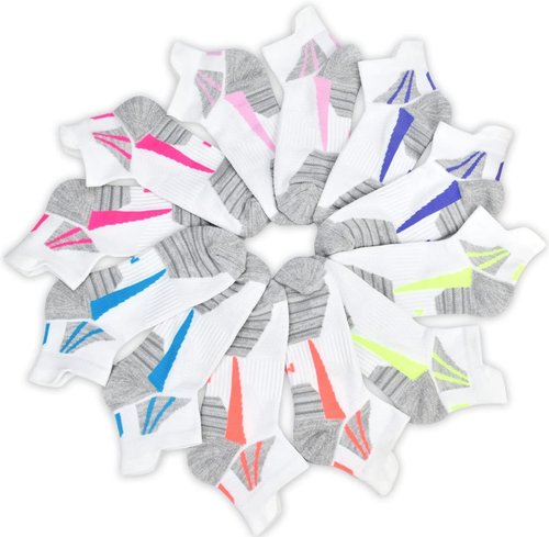J.WMEET Women's Athletic Ankle Socks - Cushioned & Breathable Performance | 6 Pack Cotton Quarter
