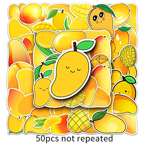 50-Piece Mango Sticker Pack - Waterproof Vinyl Decals for Laptop and DIY