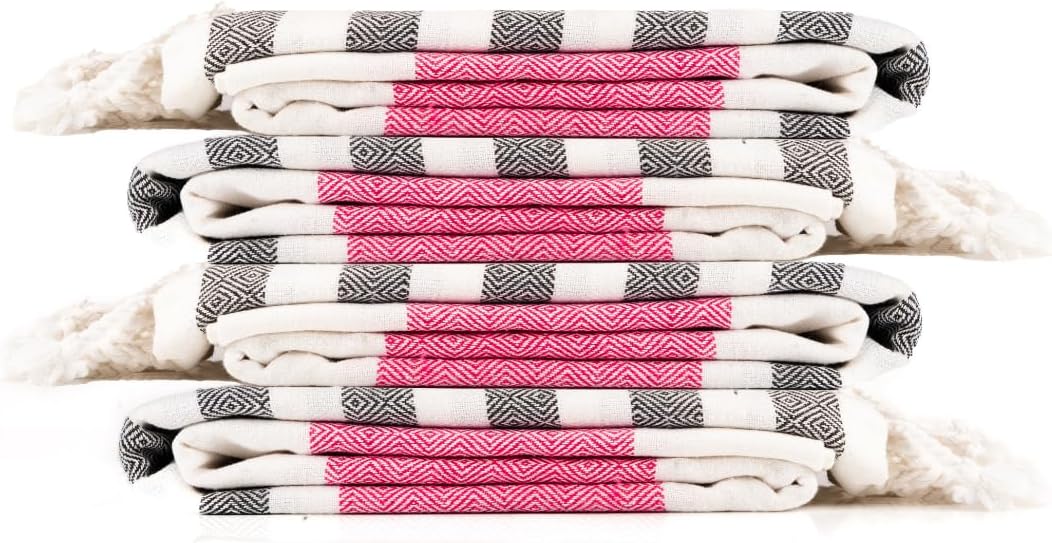 Rosé Obsidian Cotton Turkish Beach Towel - Oversized 36"x72" Quick Dry, Absorbent Travel Towels | 4 Pack