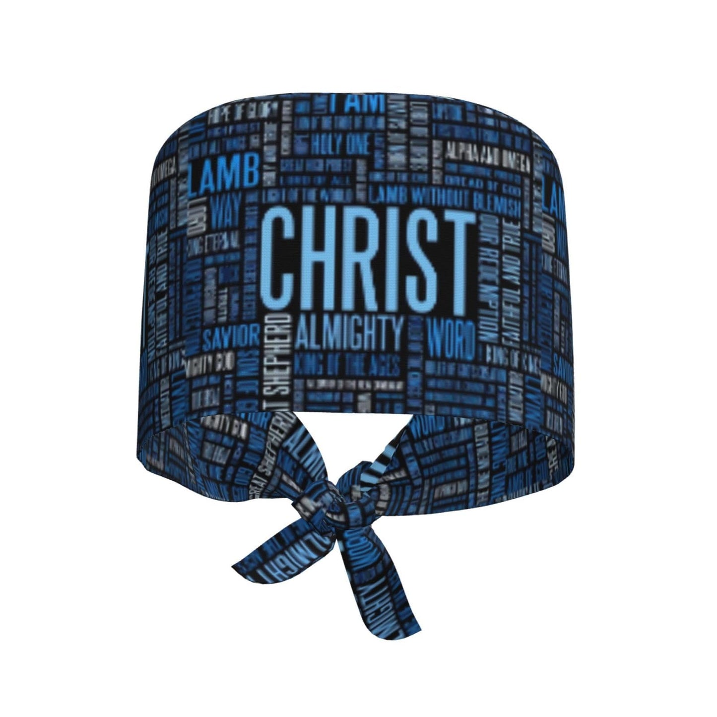 Christ Jesus Cross Working Cap Scrub Cap with Sweatband Adjustable Unisex Tie Back Hat Nursing Doctor Surgeon Cap for Women Men