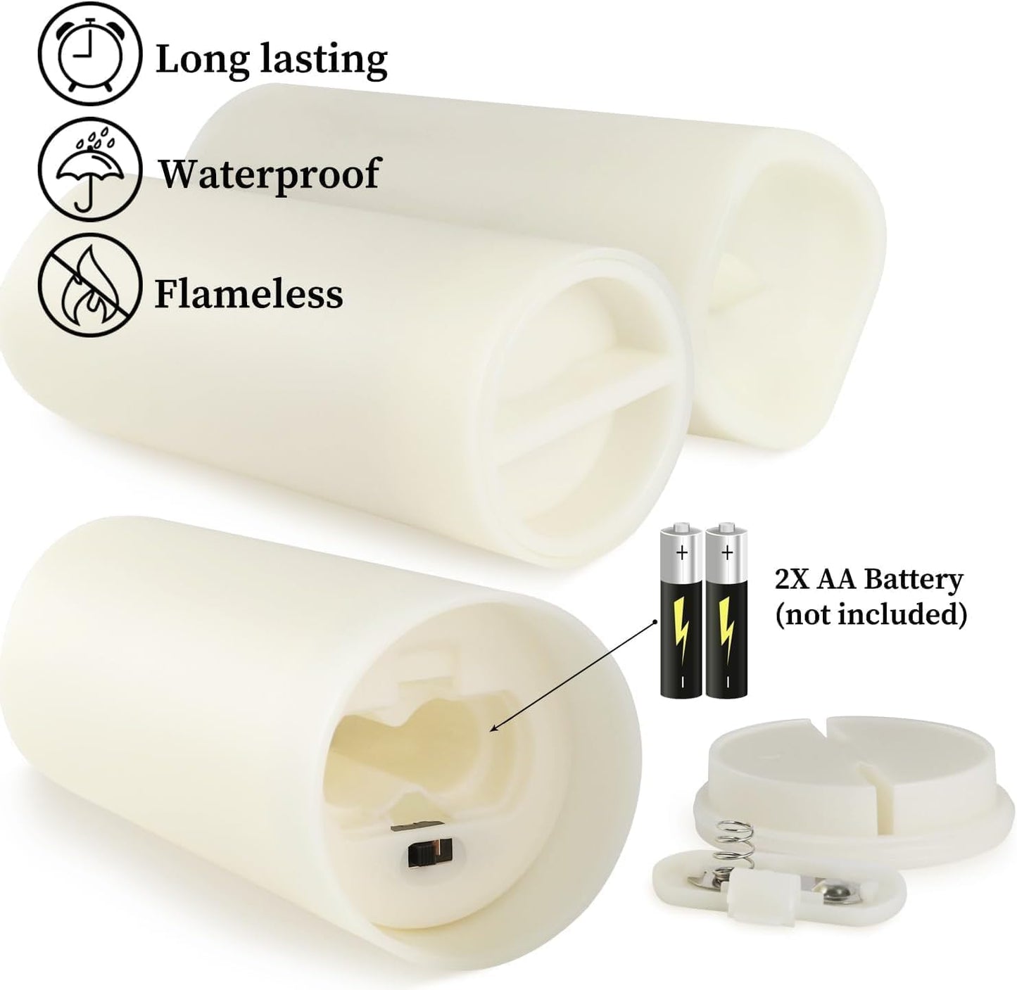 24-Pack Waterproof Flameless LED Candles with Remote & Timer – 4", 5", 6" Sizes for Halloween & Weddings