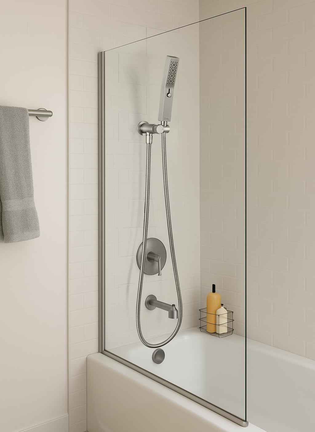 All Metal Handheld Shower Set with 3-Function Wand & 70-Inch Stainless Steel Hose