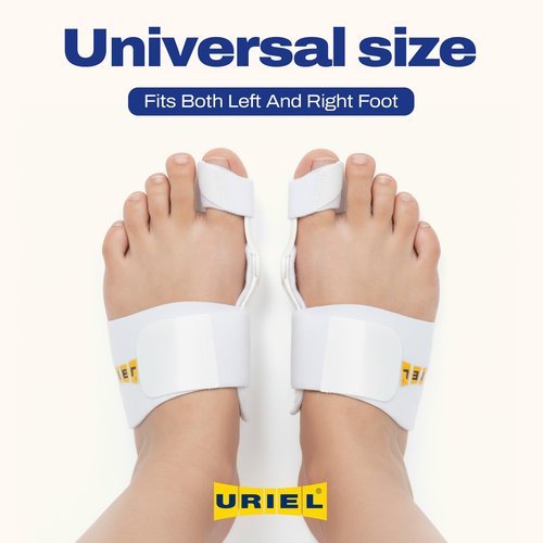 URIEL Bunion Corrector for Women & Men – Universal Day & Night Toe Alignment Splint, Adjustable Bunion Fix Brace with Secure Velcro Straps, Soft Padding & Support for Big Toe Positioning