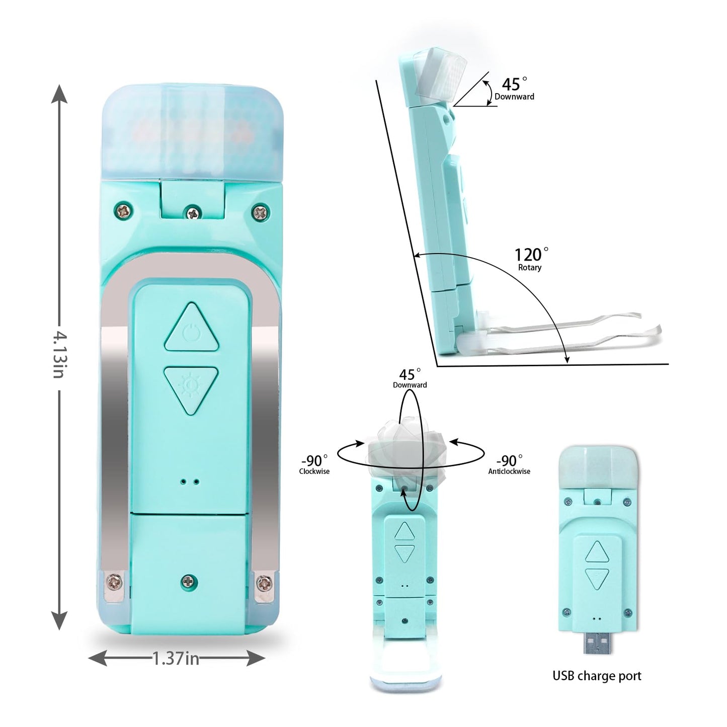 UPIHO 2PCS Book Lights for Reading at Night, Reading Accessories with Rechargeable USB Light Blue and Pink Book Light,Perfect Stocking Stuffers Gifts for Book Lovers