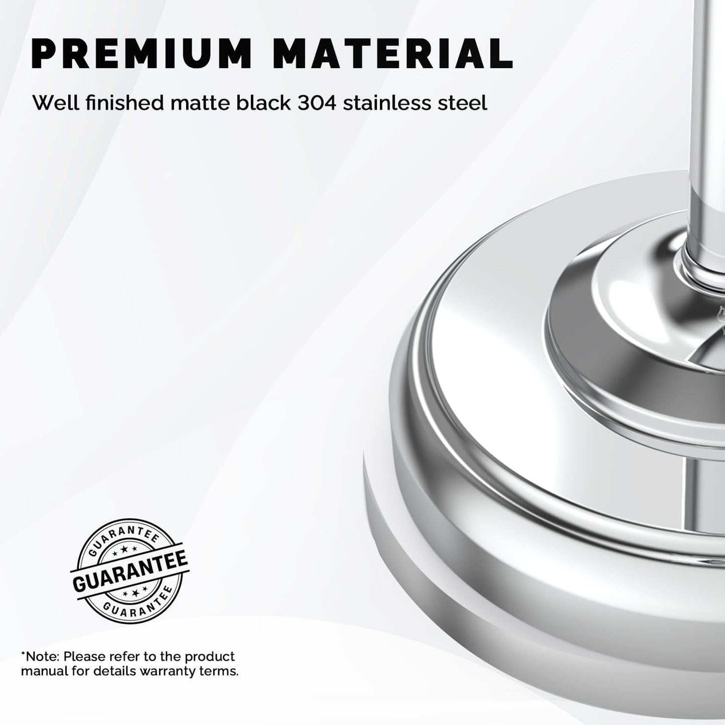 Brushed Nickel Free Standing Toilet Paper Holder with Pivoting Design & Weighted Base