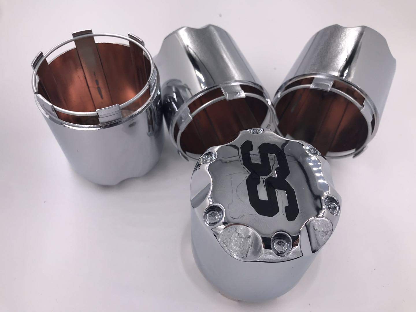 Golf Cart SS Wheel Alloy Center Hub Cap 8,10,12 Inch Push in Style Chrome SS Center Caps for Golf Cart Wheel