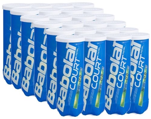 Babolat Court Padel Balls – Case of 24 Cans (72 Balls) – 3 Balls/Can