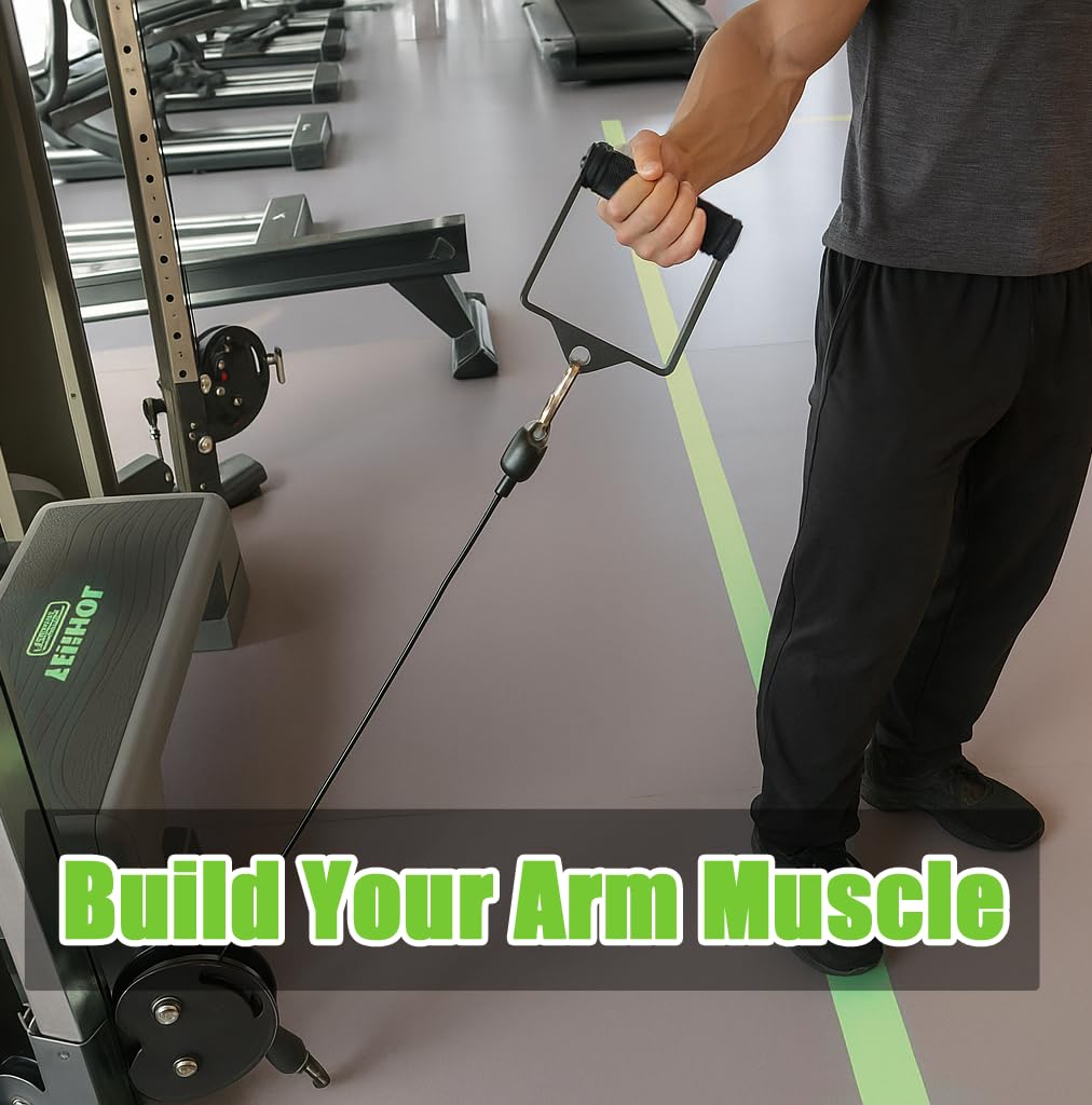 D Handle Cable Attachment, Exercise handles for Gym,Heavy Duty Working Out Handles, Durable Cable handles with Rubber Non-Slip and Comfortable Grip (2 PCS)