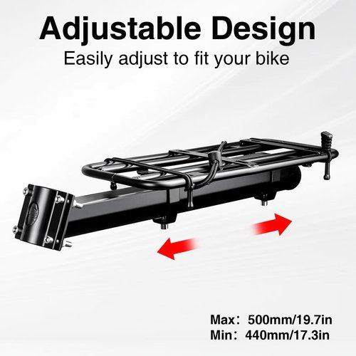 WEEROCK Adjustable Universal Rear Bike Rack, Fits 20-29 Inch Bicycles, MTB, 30kg/66lbs Load Capacity Steel Bicycle Carge Rack, Easy Installation on Bicyclle Seat Post
