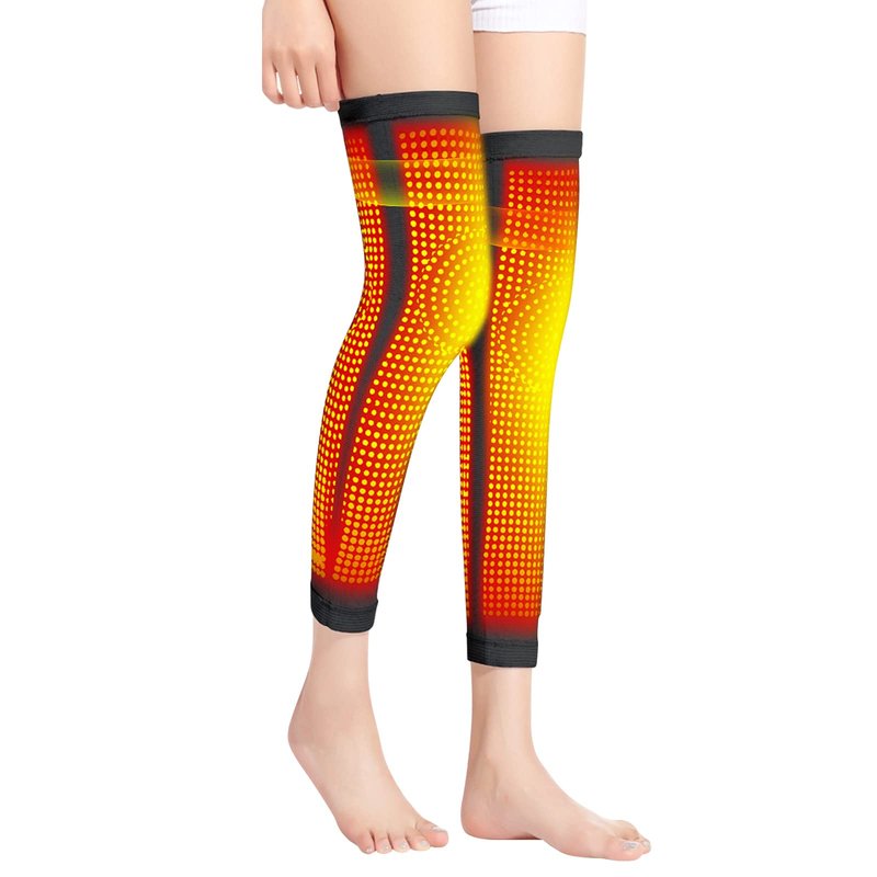 Winter Warm Wormwood Self Heating Knee Brace Long Compression Sleeve for Women Men Thermal Support Cotton Leg Warmer Knee Pads Cold Protector, Heated Massager Knee Wrap for Arthritis Joint Pain Relief (black-XXL)