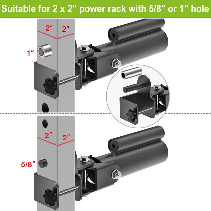SELEWARE T Bar Row Landmine Attachment for 2" x 2" Power Rack with 5/8" or 1" Hole, Power Cage Attachment for 1"&2'' Barbell Free Swivel Heavy Duty Structure 600 lbs Capacity