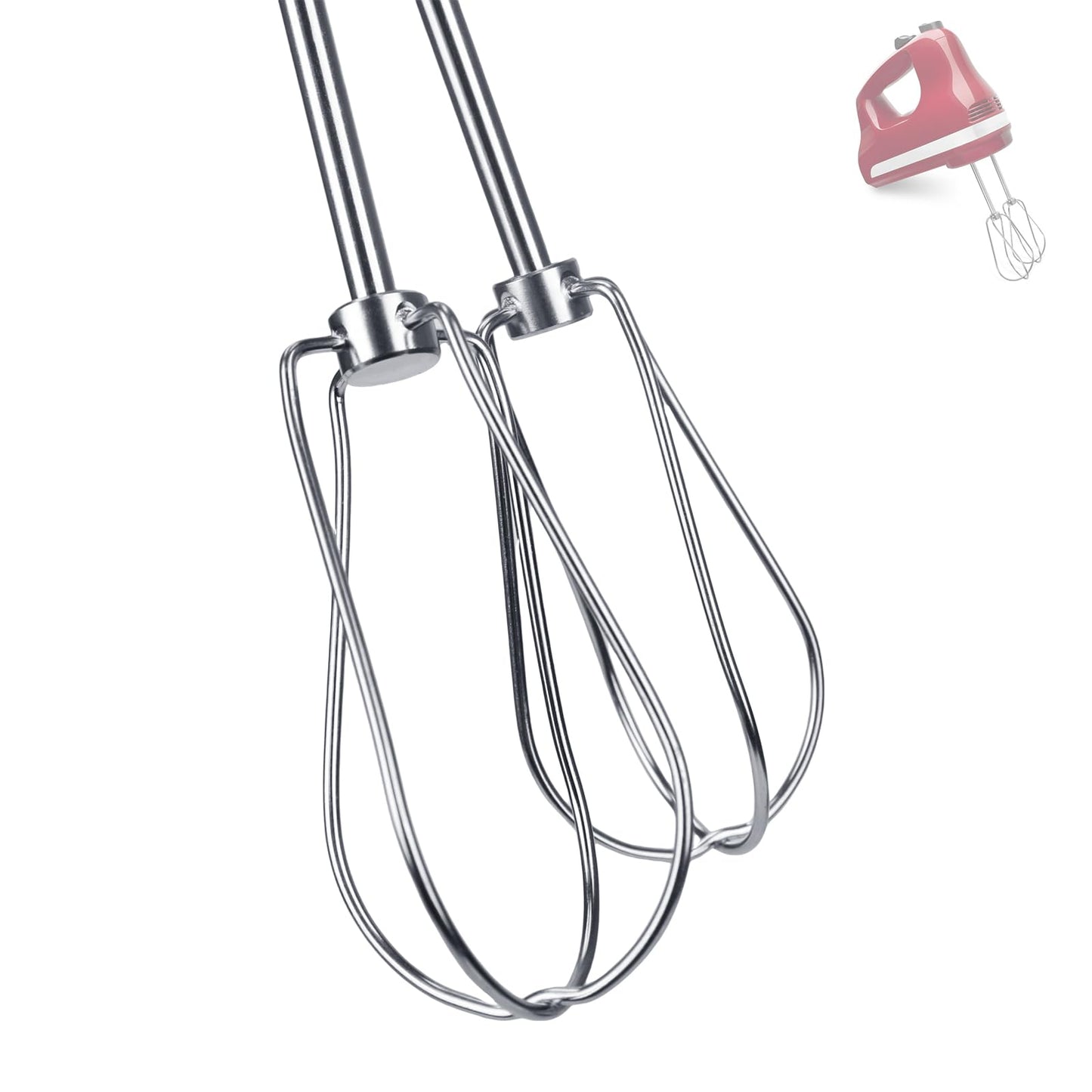 W10490648 Beaters Attachments for KitchenAid Hand Mixer, Stainless Steel Turbo Beaters Compatible with KitchenAid Mixer Replacement KHM2B AP5644233 PS4082859 Parts (2 Pack)