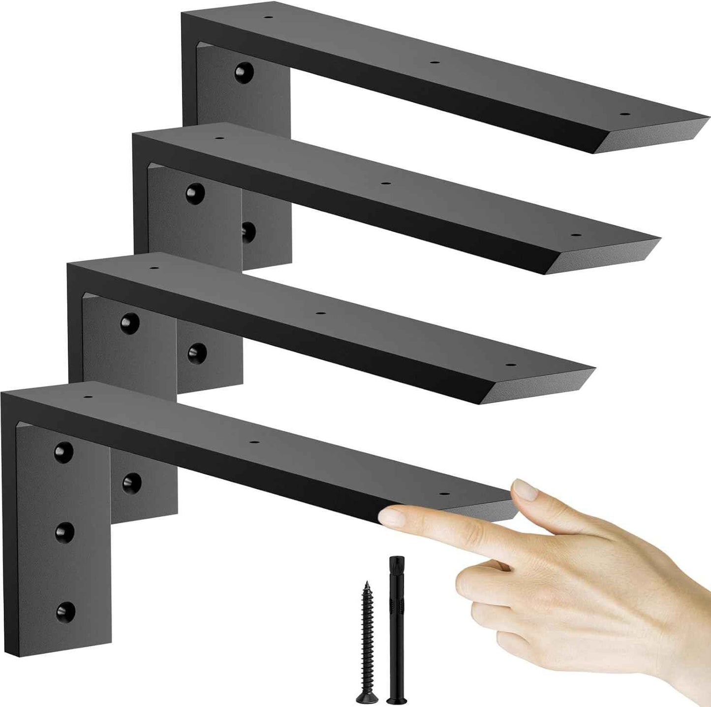 16-Inch Heavy Duty Countertop Support Brackets - 3 Pack for Granite, Quartz & Wood