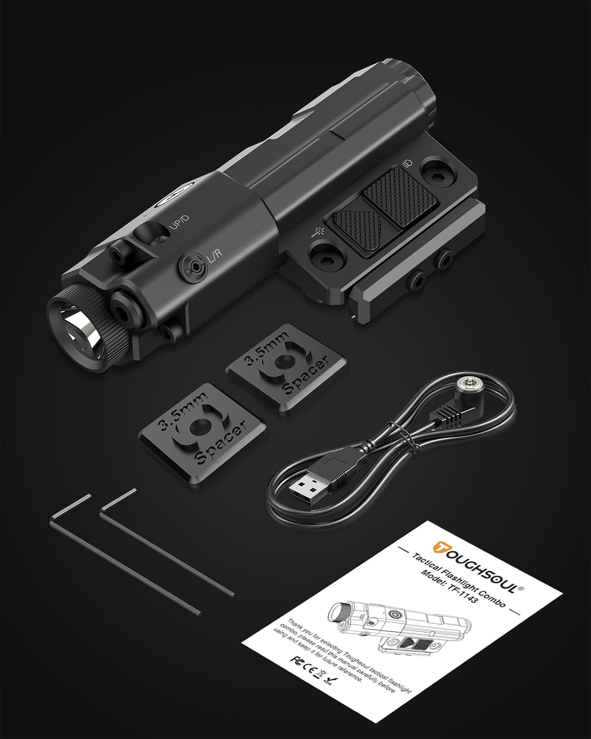 Mlok 940nm IR Illuminator Flashlight - Rechargeable Laser Combo for Night Vision Scopes