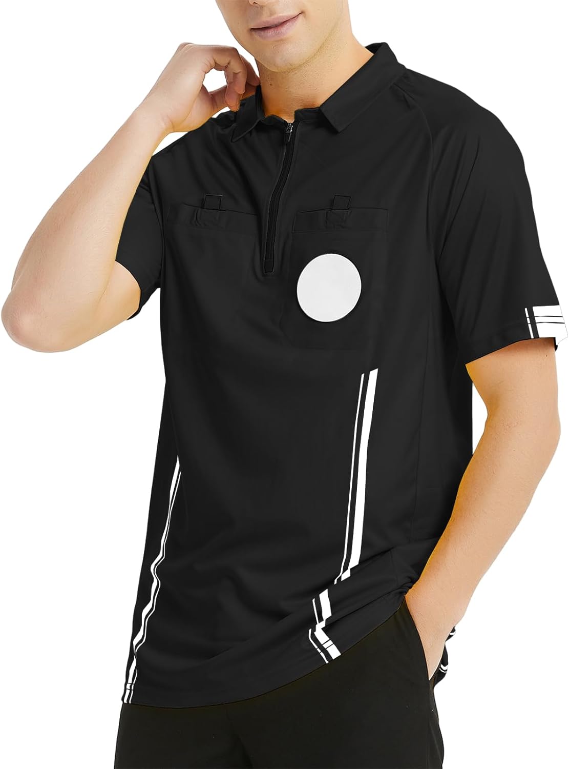 TopTie Men's Soccer Referee Jersey - Pro Short Sleeve Official Shirt for Ultimate Comfort