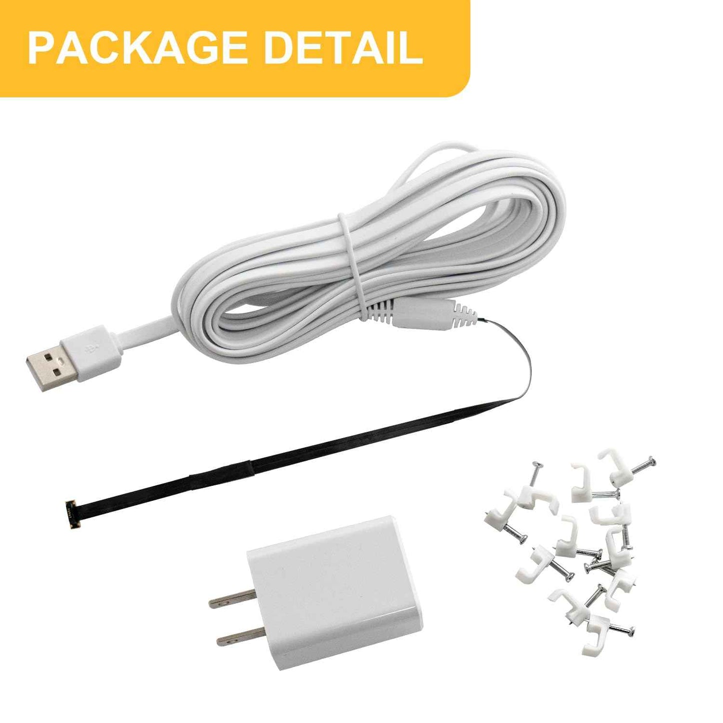 iTODOS 25ft/7.5m Power Cable and Adapter for myQ Smart Garage Door Video Keypad, Weatherproof Outdoor Flat Charging Cable Continuously Charging Your Video Keypad