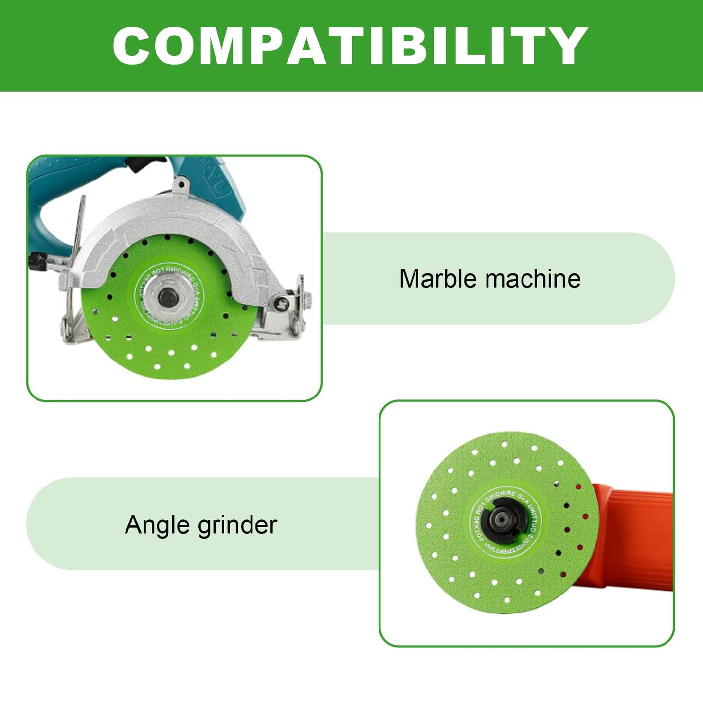 2Pcs 4-1/2'' Rock Slab Grinding Disc, 1.2'' Diamond Ultra Width Tile Blade 7/8'' Arbor, 45° Chamfer Rock Slab Flat Grinding Cutting Piece,Ultra-Thin Tile Saw Blade Rock Slab Cutting Wheel