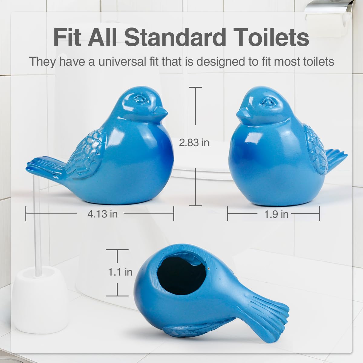 2pcs Toilet Bolt Caps, Tall Toilet Bolt Covers Decorative, Bird Replacement Toilet Screw Cover Caps, No Need to Cut The Bolt and No Tools Required - Universal Fit