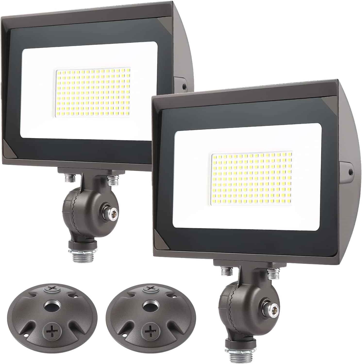 80W LED Flood Light - Waterproof Outdoor Security Light, 9600LM, 5000K Daylight, Knuckle Mount Included