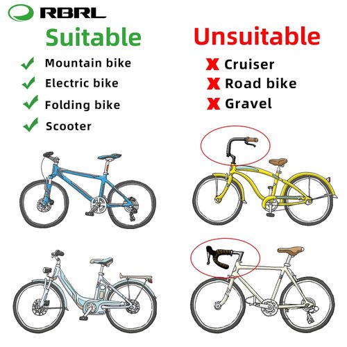 RBRL Bike Mirror Bar End Bike Mirror, Rotatable Bicycle Mirror, Automotive Grade Glass Bike Side Mirrors, Scratch Resistant E-Bike Universal Rearview Mirrors for Mountain bike (Left)