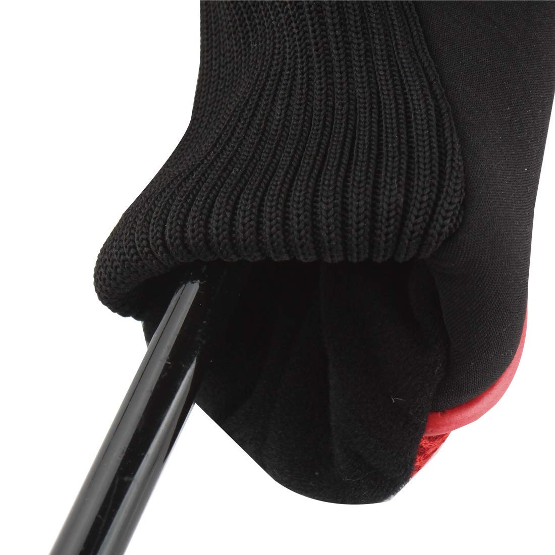 Andux Pack of 2 Mesh Golf Hybrid Club Head Covers Black/Red