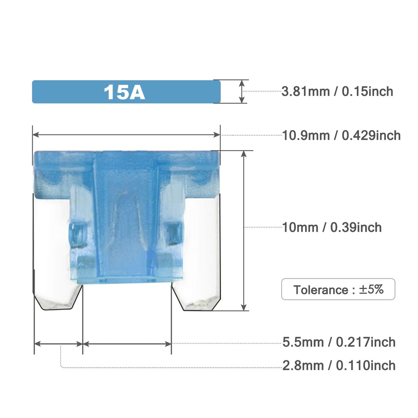 Chanzon 120pcs Micro Low Profile Mini Blade Fuse Assortment Kit Box (5A 7.5A 10A 15A 20A 25A 30A) for Auto Car Truck RV Automotive Motor Boat Replacement