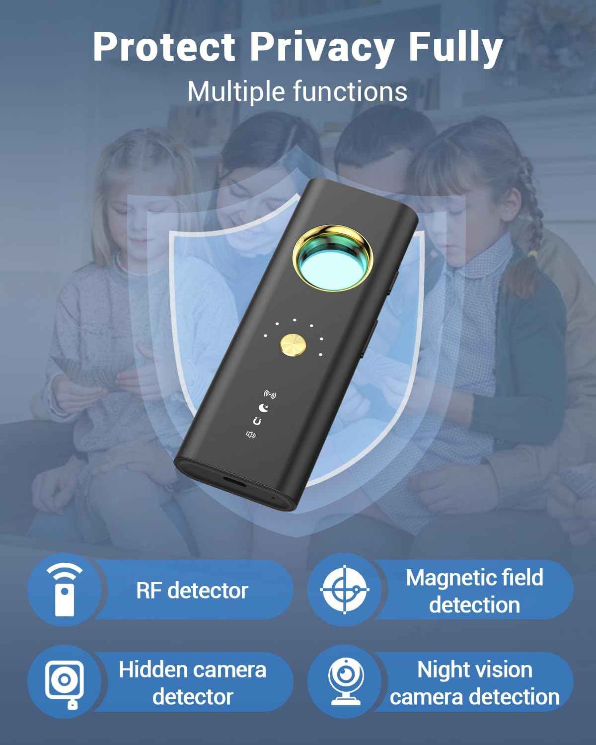 2025 Hidden Camera Detector - Bug Finder with 5 Sensitivity Levels & 4 Modes for Home, Office, Hotel