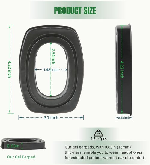 Howard Leight Gel Ear Pads - Replacement Cushions for Impact Sport, Pro, Sync & Lightning Earmuffs