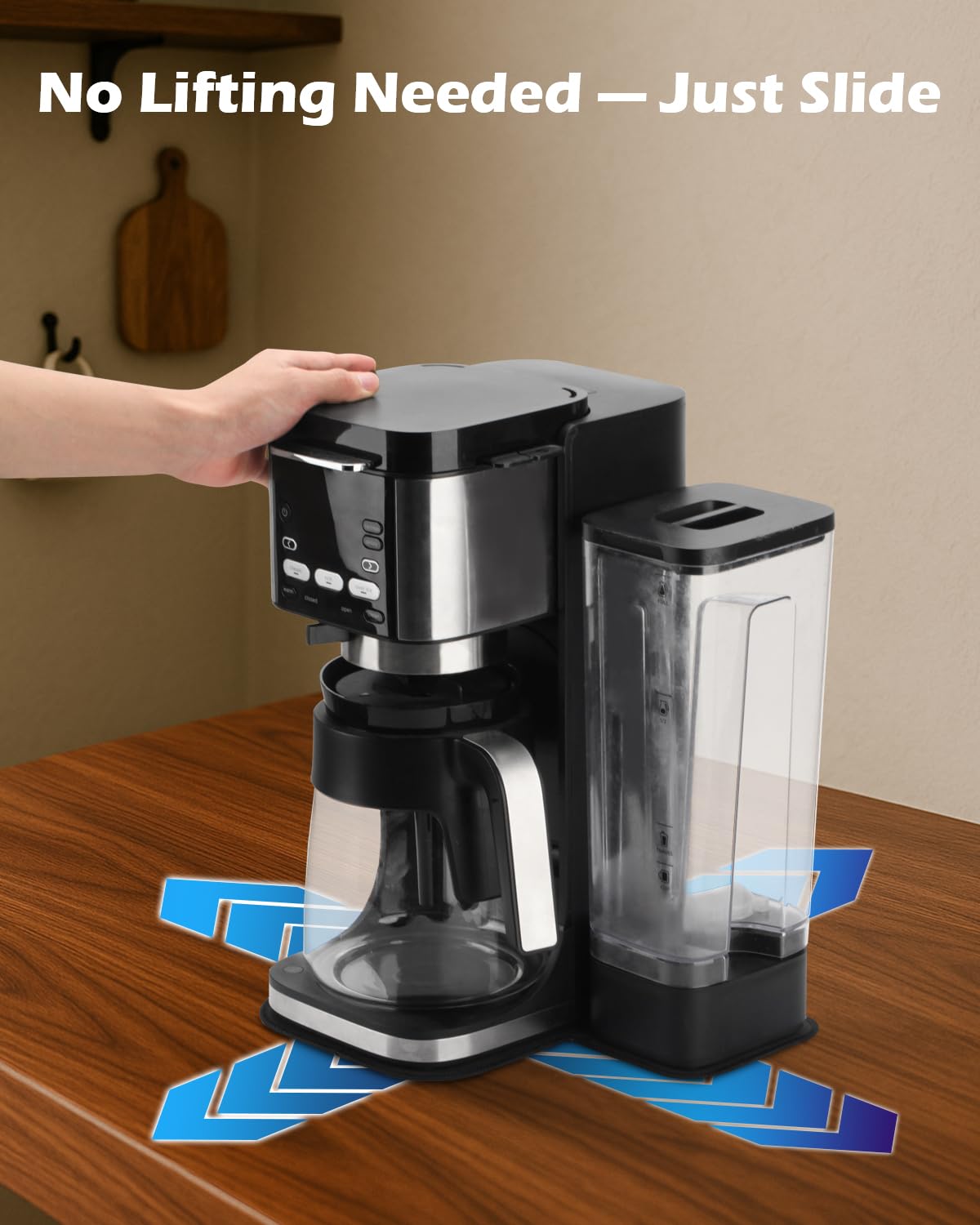 Tiga Sliding Pad for Ninja CFP101 DualBrew Coffee Maker – Anti-Slip Glide Mat with Hanging Strap – Scratch-Free Movement for Countertop, Dual-Sided Design, Perfect Fit Accessory