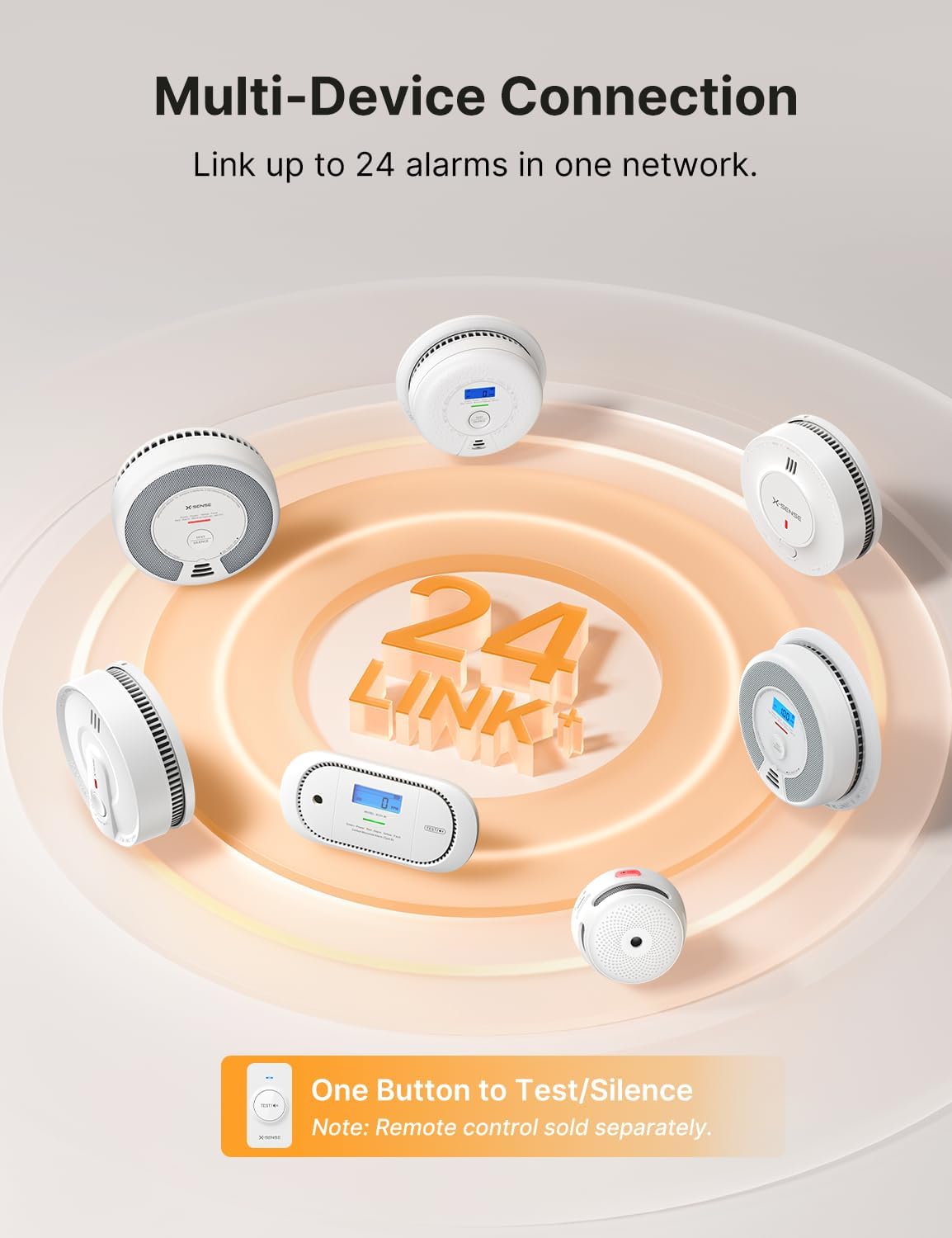 X-Sense XP0H-SN Smoke and Carbon Monoxide Detector Combo - 10-Year Battery, Easy Install