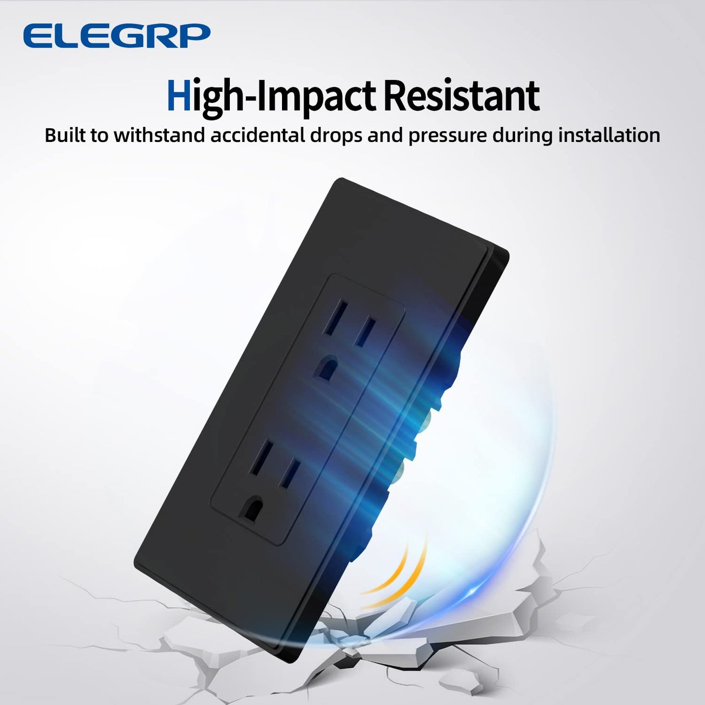15A Matte Black Electrical Outlet Receptacle - 20 Pack, NEMA 5-15R, UL Listed