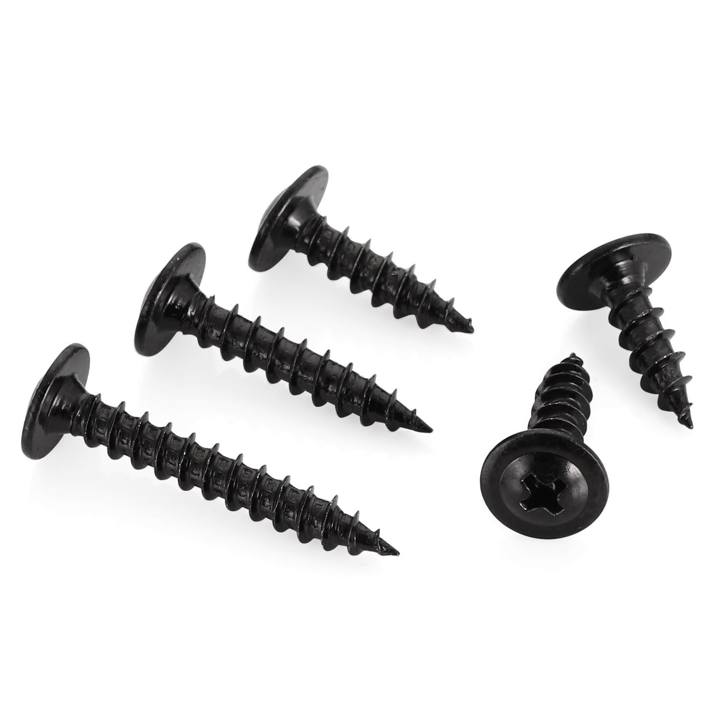 OUSCHR #10 x 1 Black Truss Head Wood Screws Fast Self Tapping Wafer Head, Alloy Steel, 100 PCS