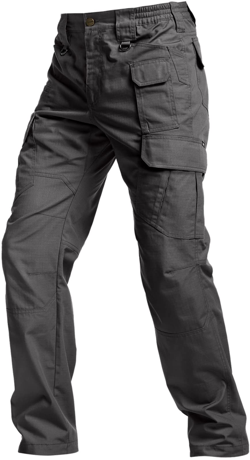 CQR Men's Tactical Pants, Water Resistant Ripstop Cargo Pants, Lightweight EDC Work Hiking Pants, Outdoor Apparel, Duratex Mag Pocket Charcoal, 38W x 32L